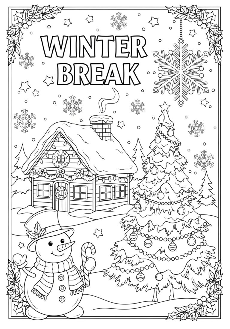 winter holiday coloring pages winter holiday coloring pages