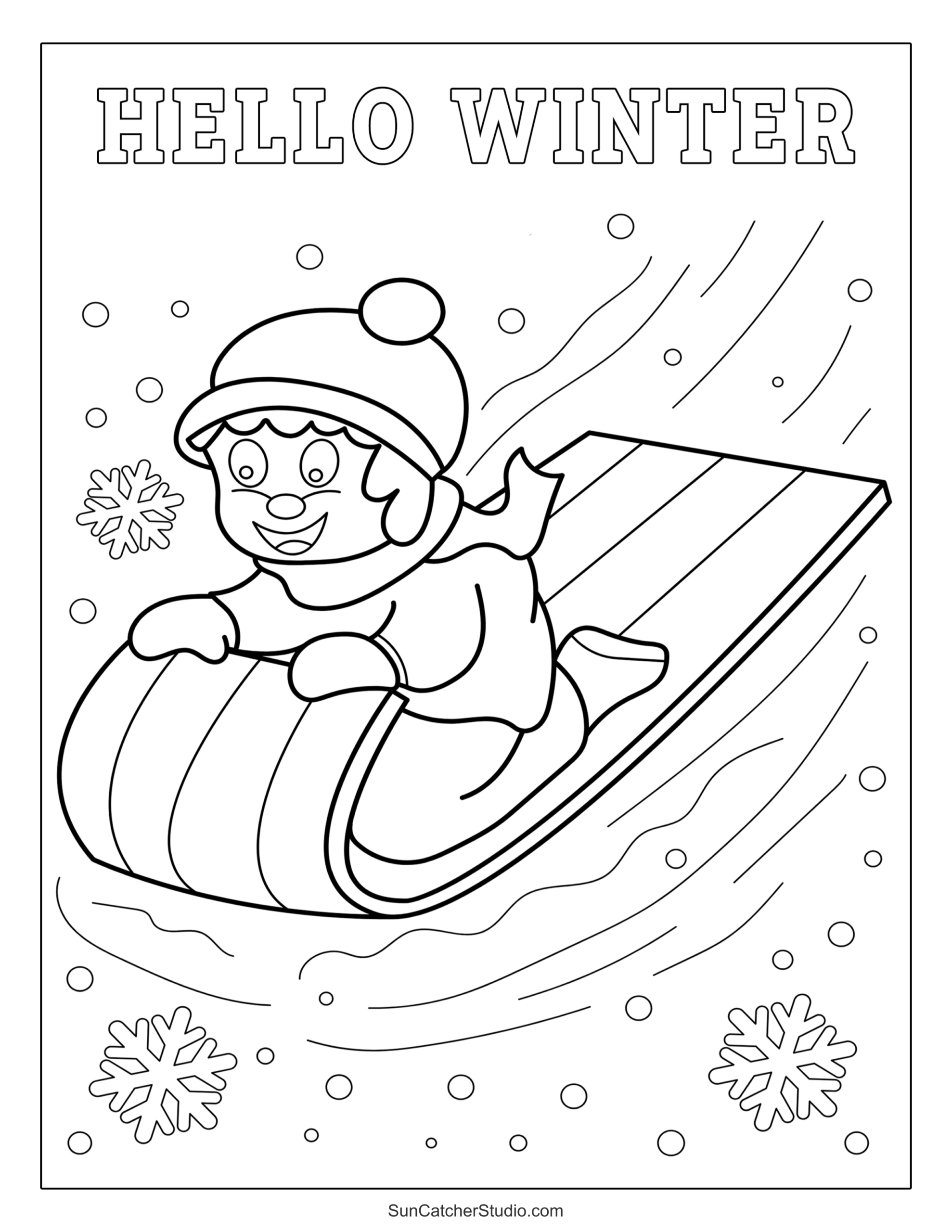 Winter Coloring Pages And Coloring Sheets Free Printables Lettering SVG Files Tools Apps