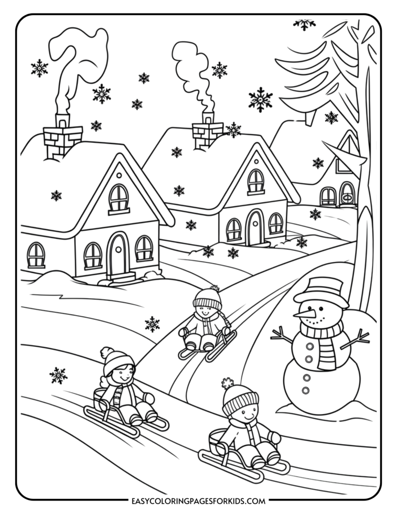 Winter Wonderland Coloring Pages 9 Free Printable Pages Easy Coloring Pages For Kids